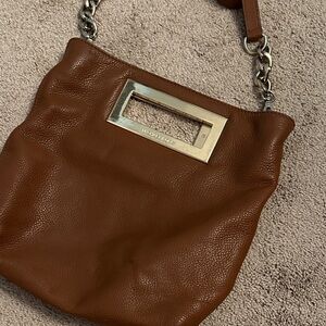 Michael Kors Tan Brown Leather Chain-Handle Shoulder Bag